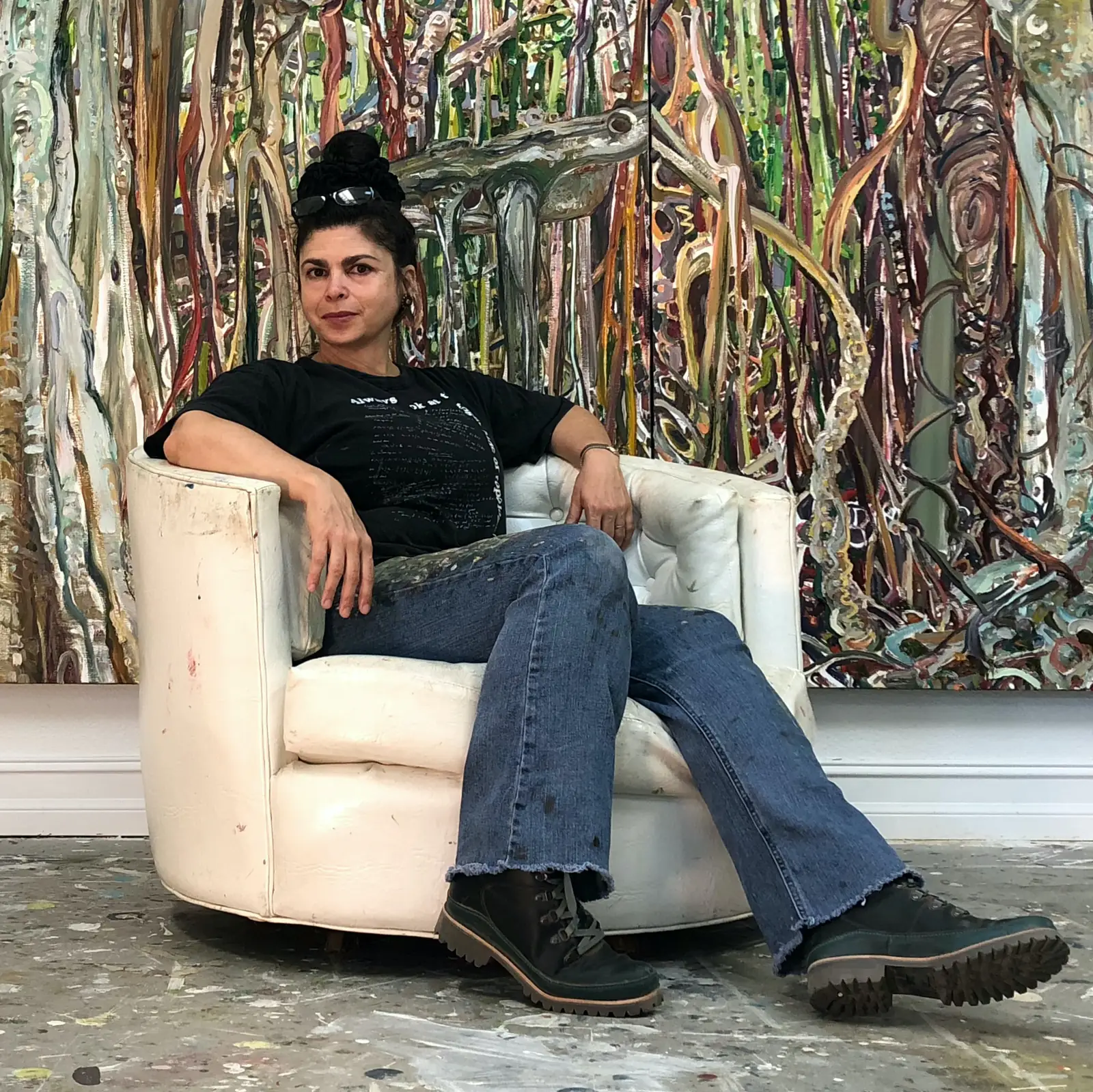 Painter Lilian Garcia-Roig in her studio.