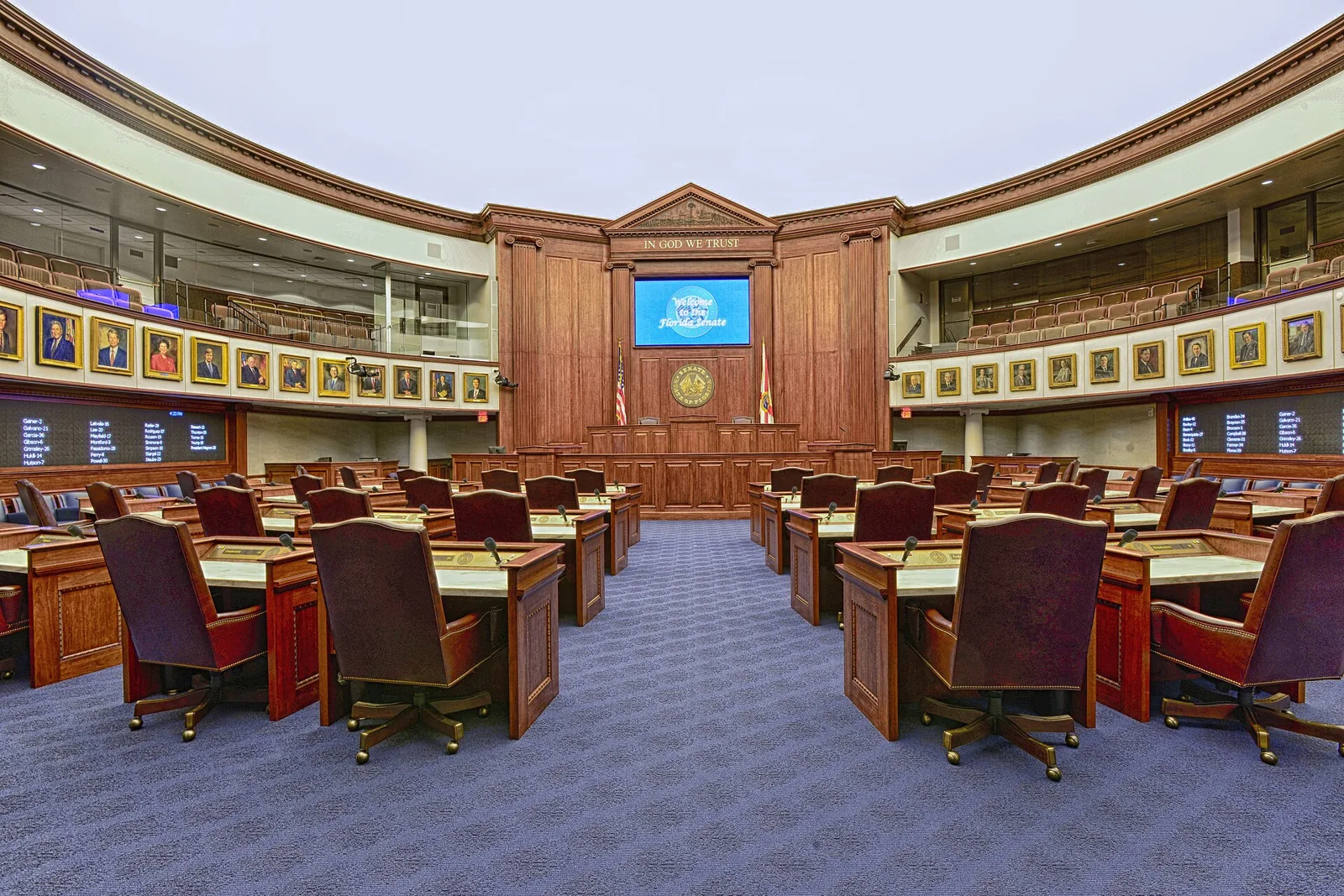 The Florida Senate chamber in the state Capitol in Tallahassee, where SB 1134 passed.