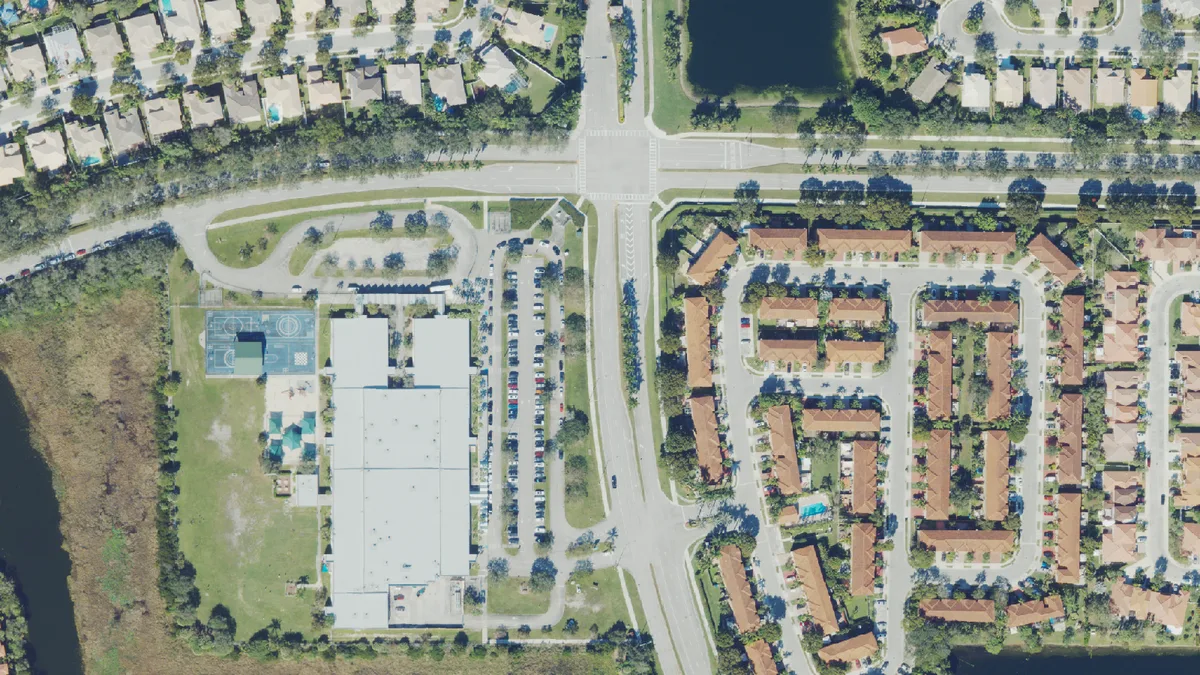 Lakeside Elementary School on NW 136th Avenue, one of the four Pembroke Pines schools on the list, seen from the air.