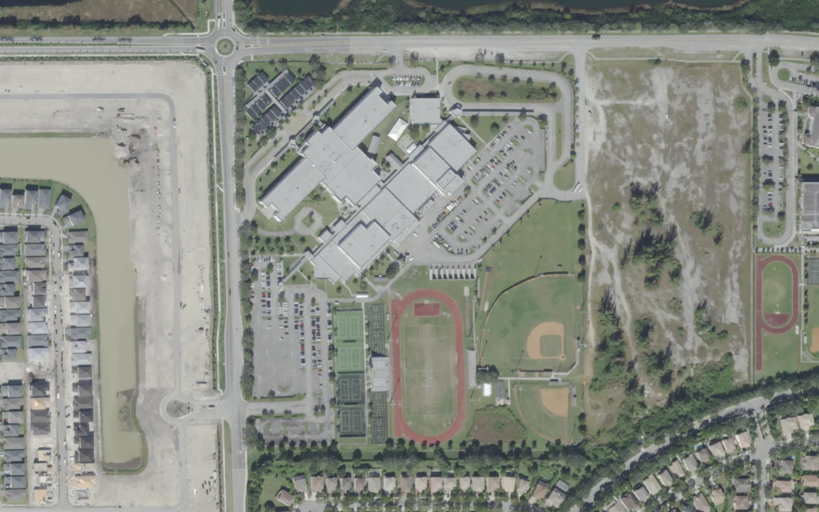 Everglades High School's campus on SW 48th Court in Miramar, seen from the air