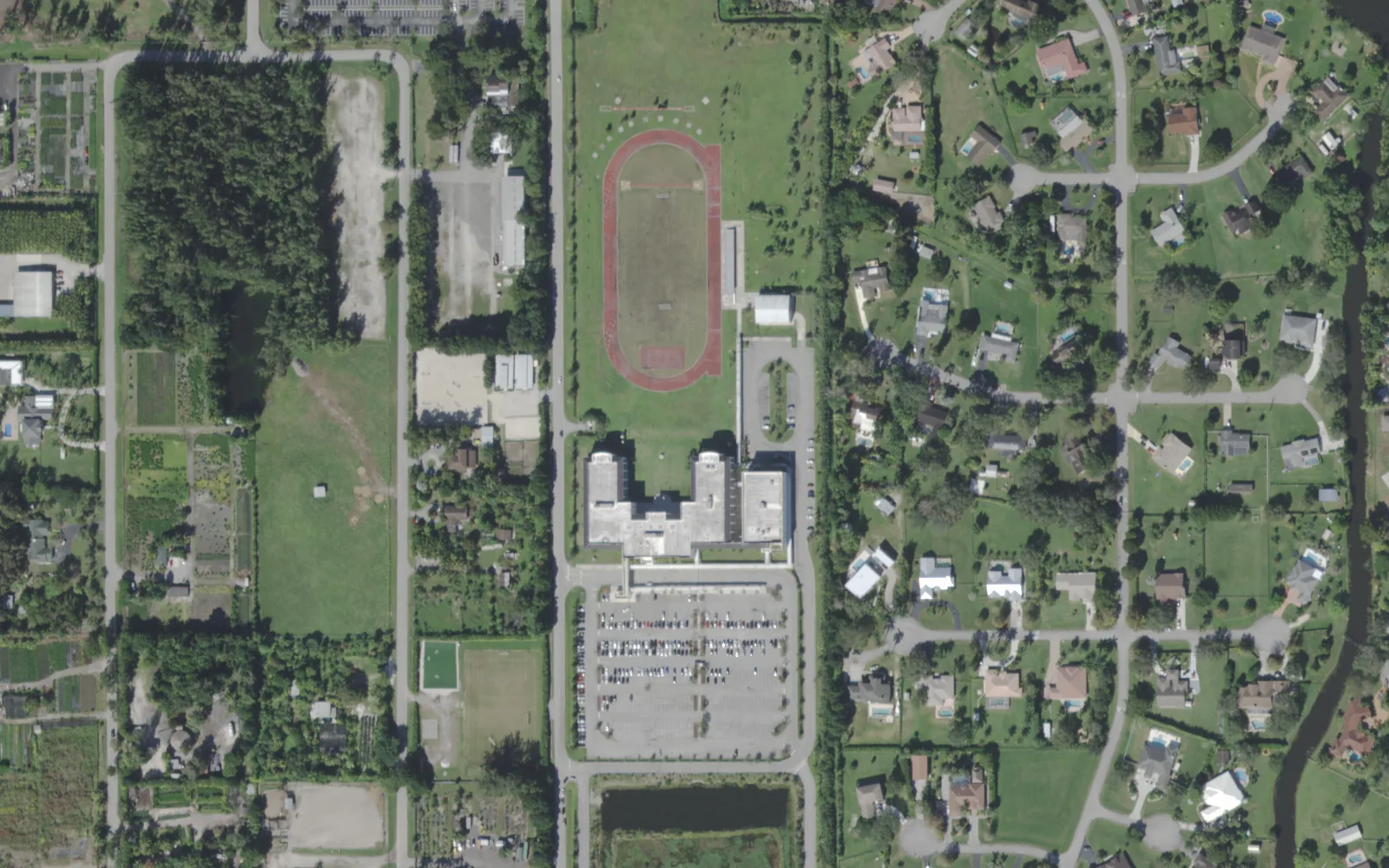 Franklin Academy's K-12 campus on SW 207th Terrace in Pembroke Pines, seen from the air