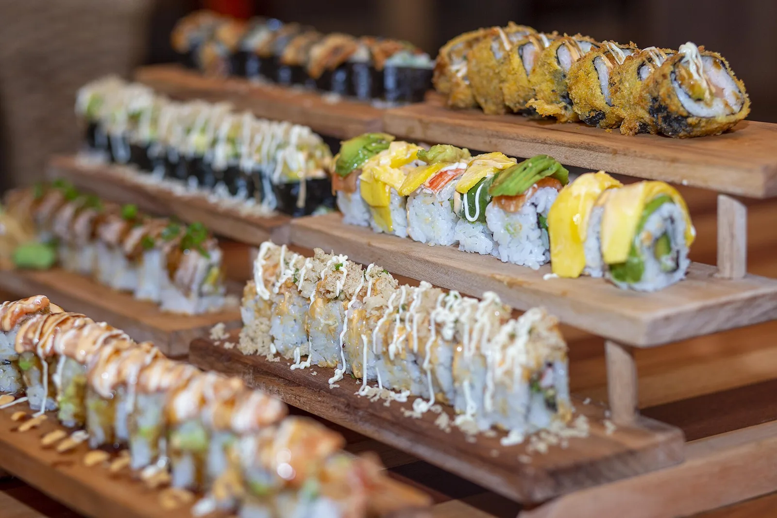 Sushi rolls on a plate. The photo was not taken at a Pembroke Pines restaurant.