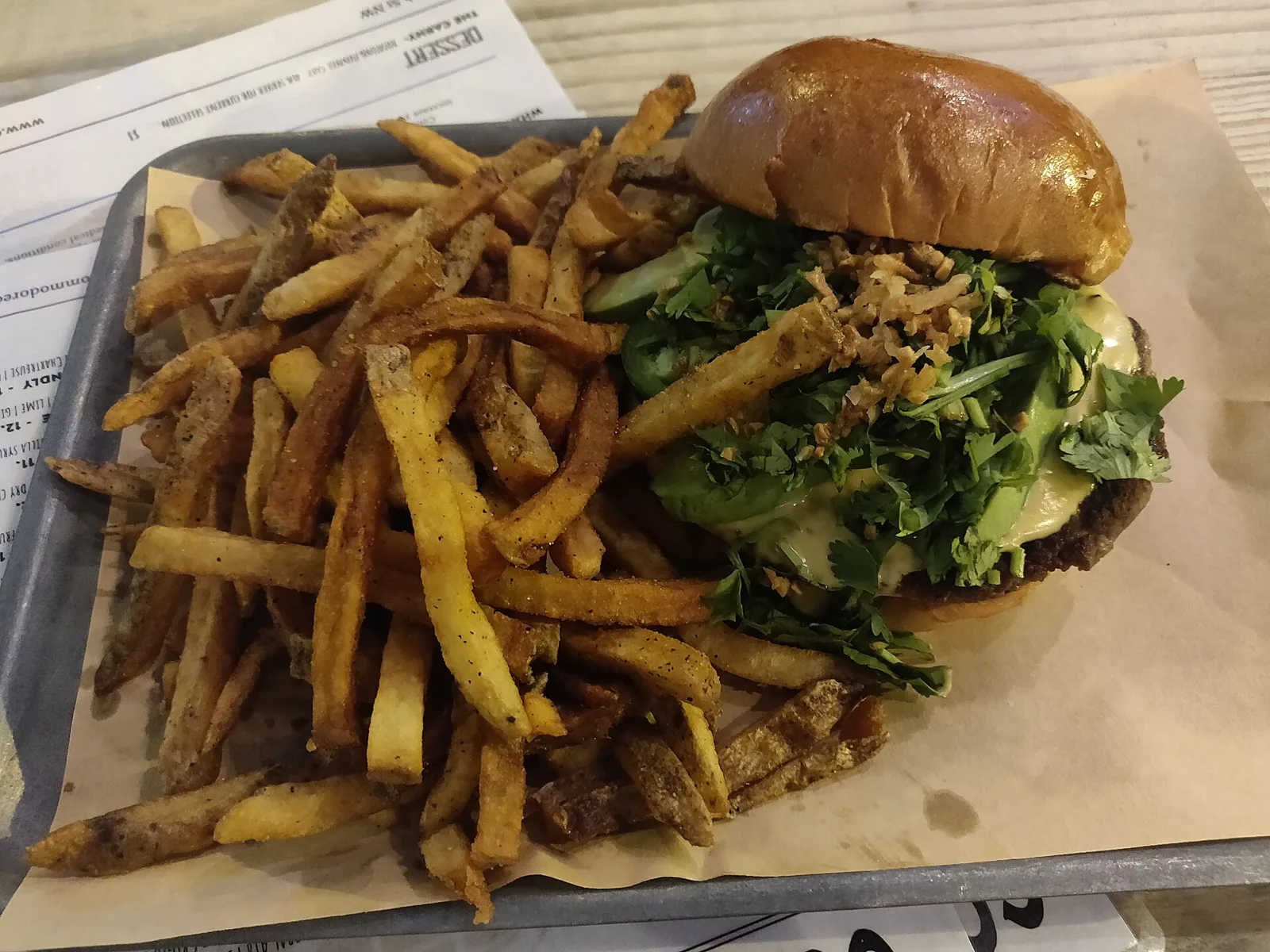 A cheeseburger and fries. The photo was not taken at a Pembroke Pines restaurant.