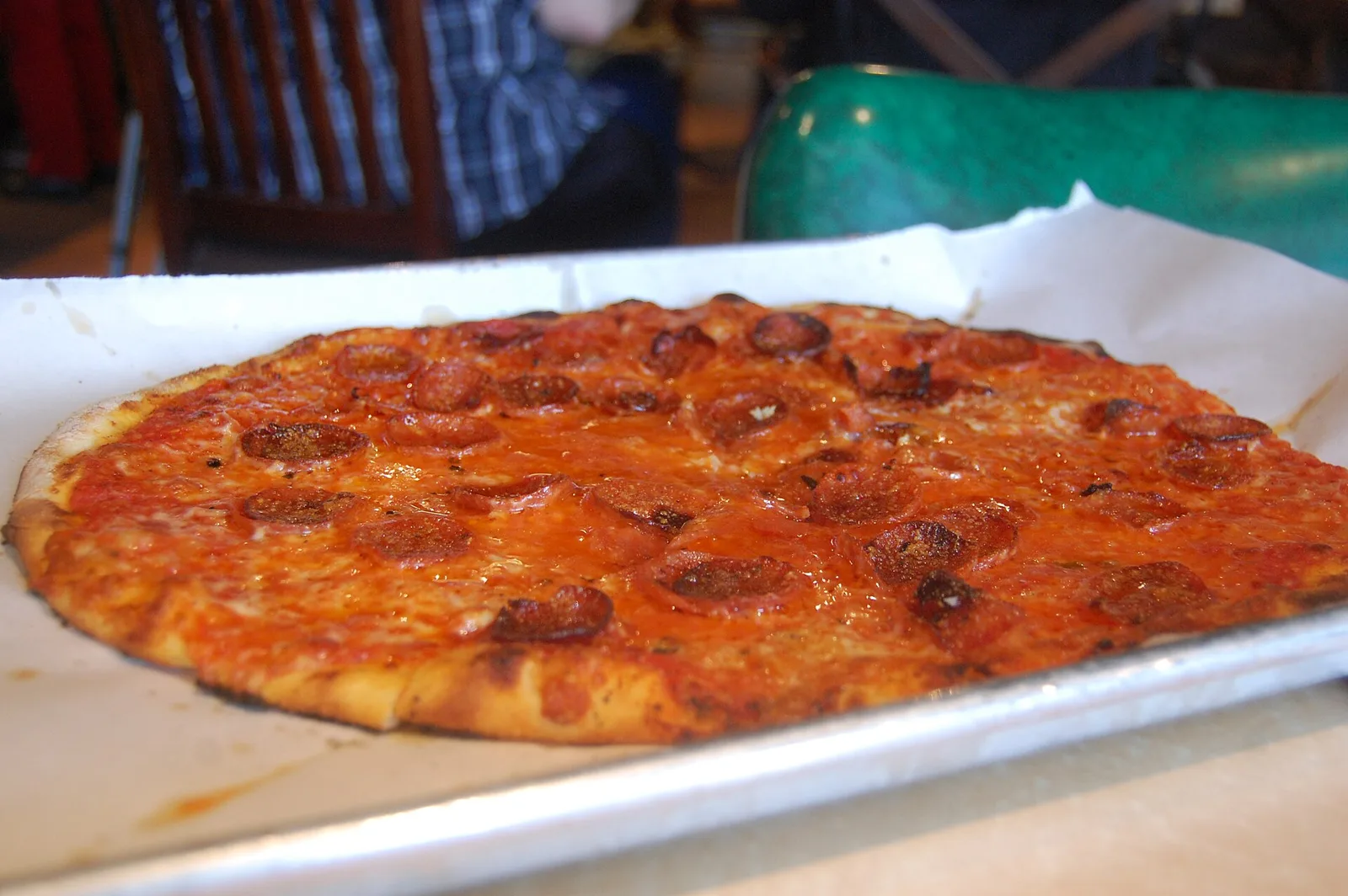 A pepperoni pizza. The photo was not taken at a Pembroke Pines restaurant.
